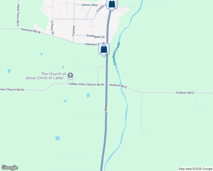 map of restaurants, bars, coffee shops, grocery stores, and more near Arkansas 7 in Harrison