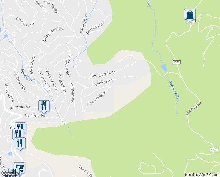 map of restaurants, bars, coffee shops, grocery stores, and more near 1056 Charter Hills Road in Beech Mountain