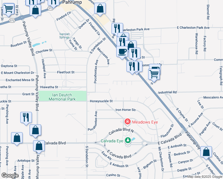 map of restaurants, bars, coffee shops, grocery stores, and more near 1961 Haiwee Street in Pahrump