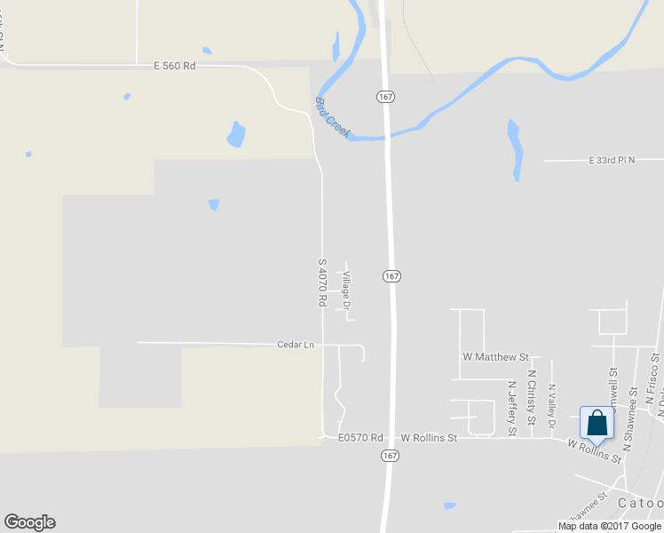 map of restaurants, bars, coffee shops, grocery stores, and more near 19301 Sycamore Circle in Catoosa