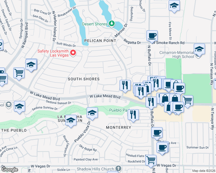 map of restaurants, bars, coffee shops, grocery stores, and more near 7901 Magnolia Glen Avenue in Las Vegas