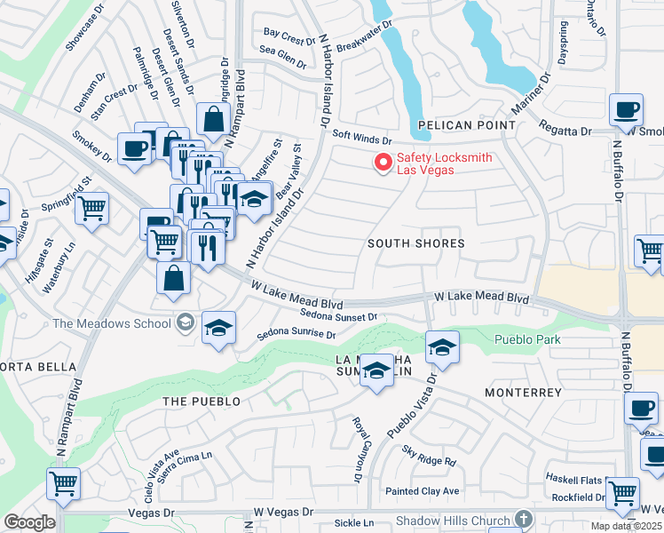 map of restaurants, bars, coffee shops, grocery stores, and more near 8220 Emerald Isle Avenue in Las Vegas
