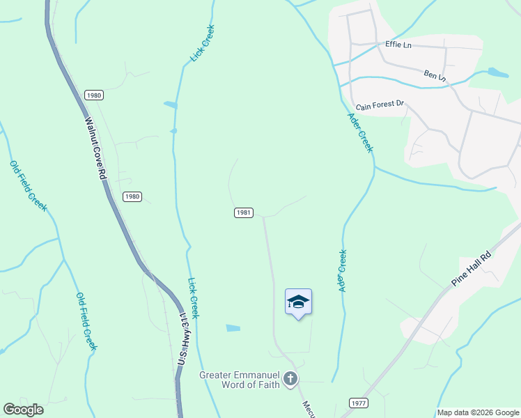 map of restaurants, bars, coffee shops, grocery stores, and more near 4405 Mecum Road in Walkertown