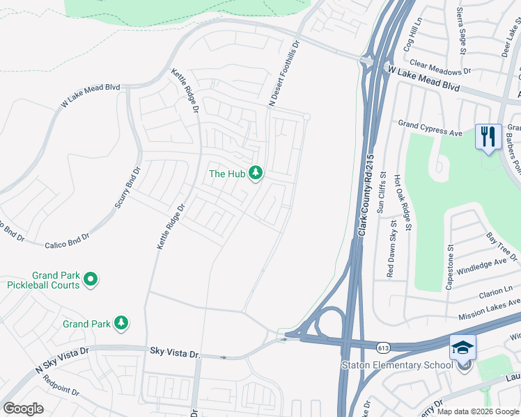map of restaurants, bars, coffee shops, grocery stores, and more near 1482 Hopeful Lark Lane in Las Vegas