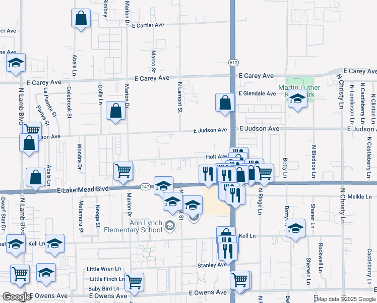 map of restaurants, bars, coffee shops, grocery stores, and more near 2121 Oceanus Lane in Las Vegas