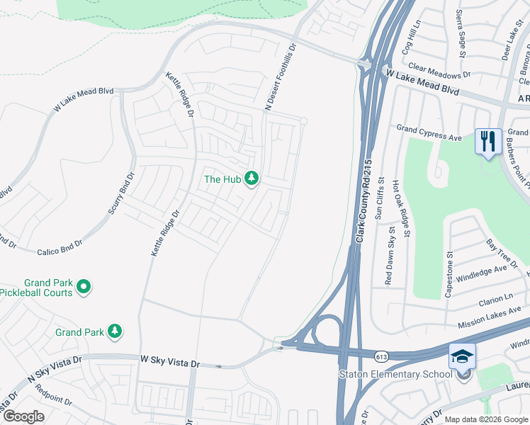 map of restaurants, bars, coffee shops, grocery stores, and more near Unnamed Road in Las Vegas