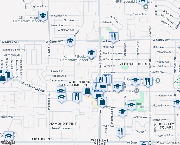 map of restaurants, bars, coffee shops, grocery stores, and more near 2120 Fred Brown Drive in Las Vegas