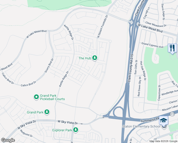 map of restaurants, bars, coffee shops, grocery stores, and more near Unnamed Road in Las Vegas