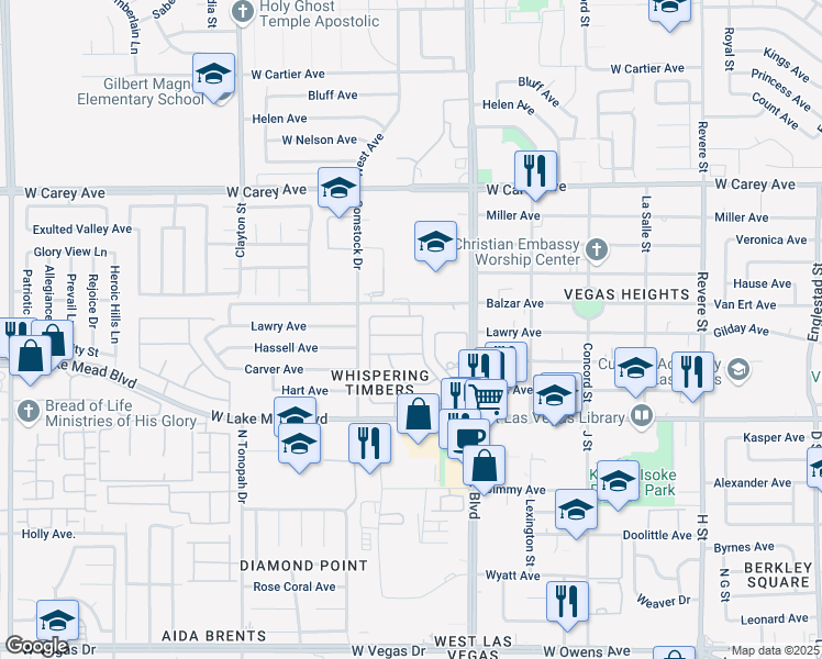 map of restaurants, bars, coffee shops, grocery stores, and more near 2104 Fred Brown Drive in Las Vegas