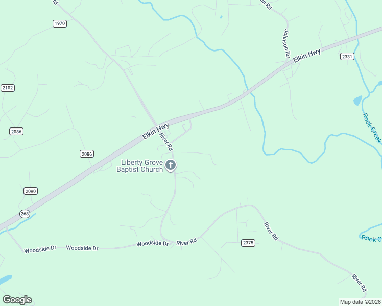 map of restaurants, bars, coffee shops, grocery stores, and more near 5892 River Road in North Wilkesboro