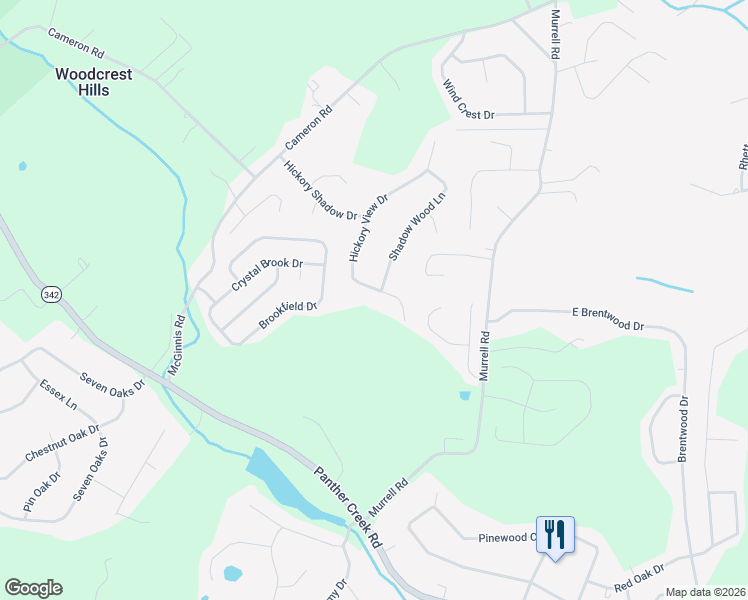 map of restaurants, bars, coffee shops, grocery stores, and more near 1031 Hickory View Drive in Morristown