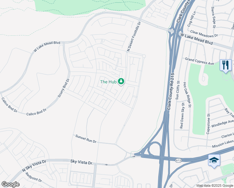 map of restaurants, bars, coffee shops, grocery stores, and more near 1526 Stone Perch Street in Las Vegas