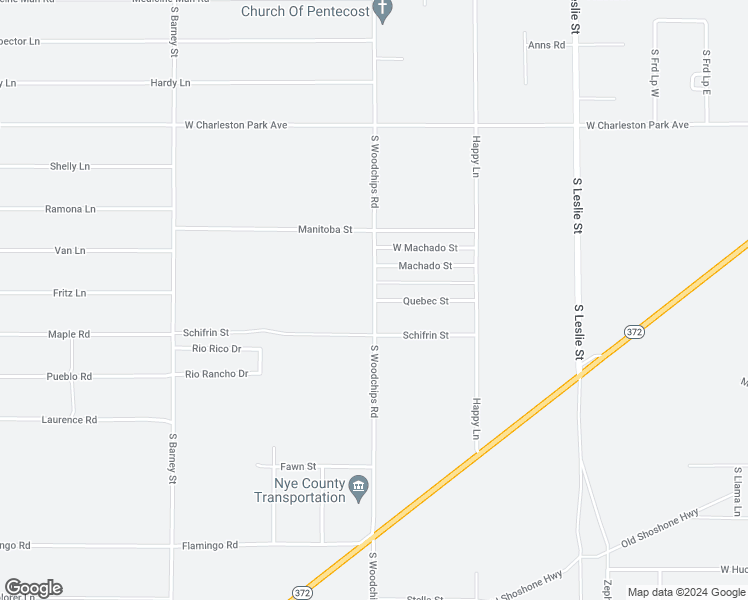 map of restaurants, bars, coffee shops, grocery stores, and more near 1322 South Woodchips Road in Pahrump