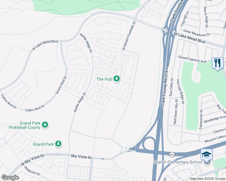 map of restaurants, bars, coffee shops, grocery stores, and more near 1532 Stone Perch Street in Las Vegas