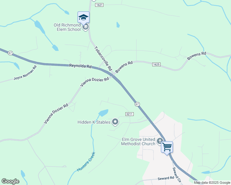map of restaurants, bars, coffee shops, grocery stores, and more near 7471 Olin Road in Forsyth County