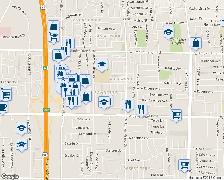 map of restaurants, bars, coffee shops, grocery stores, and more near 2120 Chertsey Drive in Las Vegas