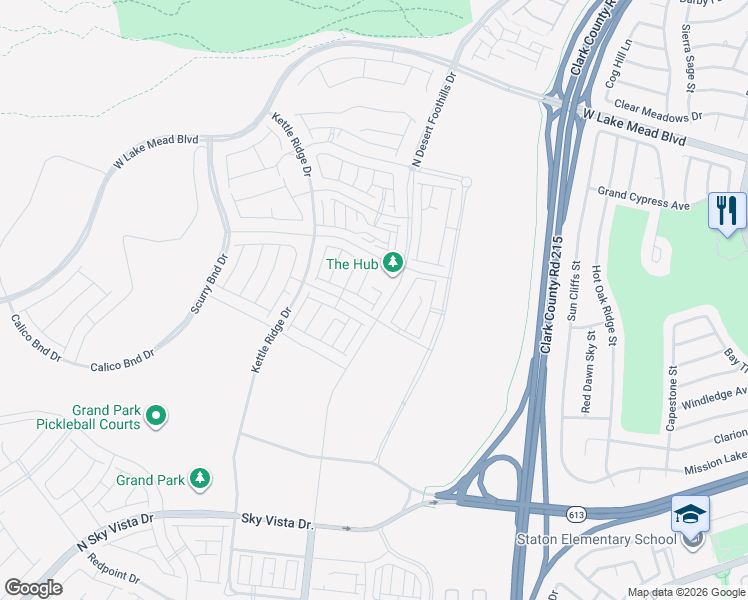 map of restaurants, bars, coffee shops, grocery stores, and more near 11522 Hillrise Avenue in Las Vegas