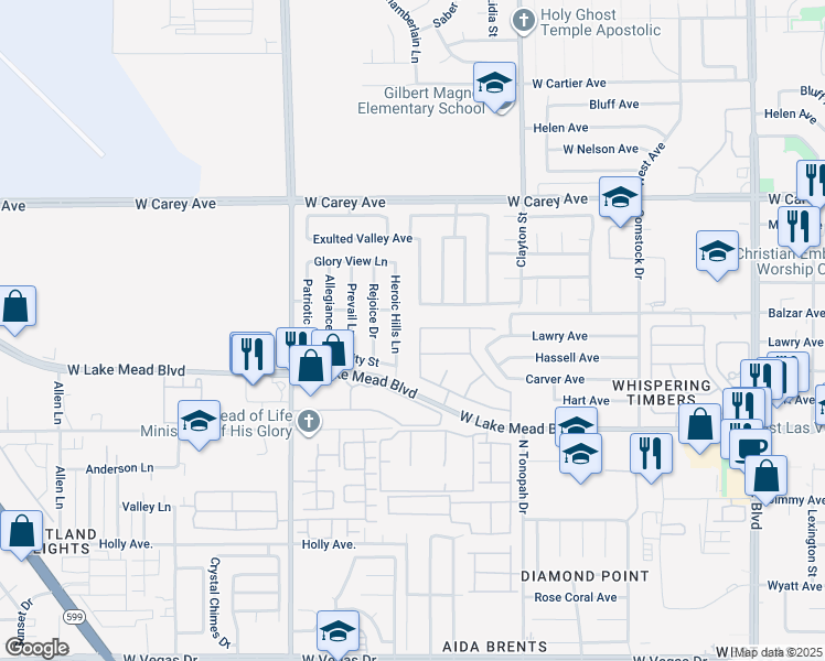map of restaurants, bars, coffee shops, grocery stores, and more near 2202 Heroic Hills Lane in North Las Vegas