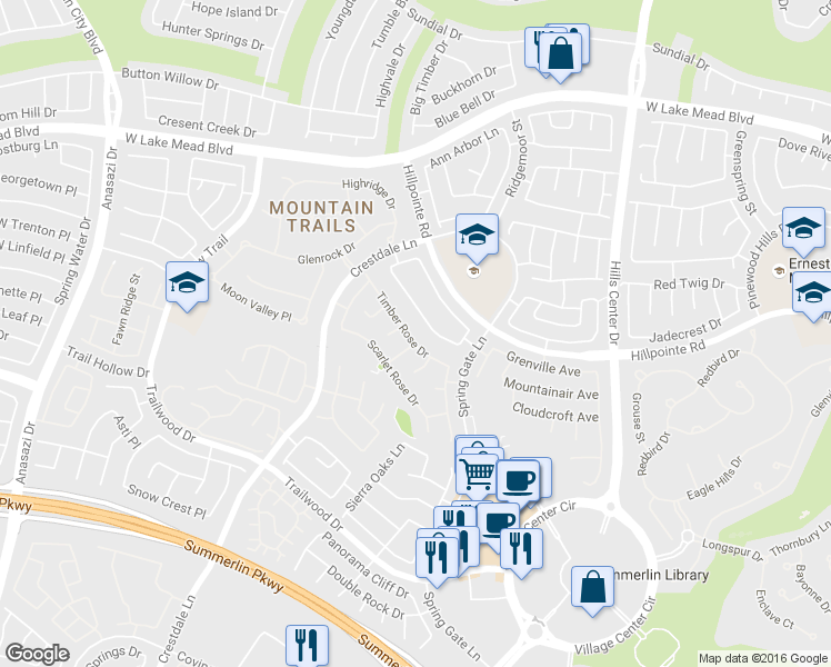 map of restaurants, bars, coffee shops, grocery stores, and more near 2136 Timber Rose Drive in Las Vegas