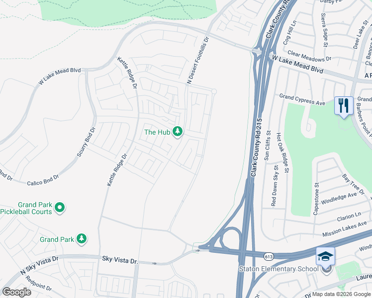 map of restaurants, bars, coffee shops, grocery stores, and more near 1536 Hopeful Lark Lane in Las Vegas