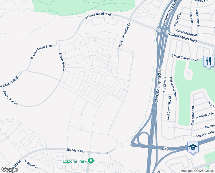 map of restaurants, bars, coffee shops, grocery stores, and more near 1537 Stone Perch Street in Las Vegas