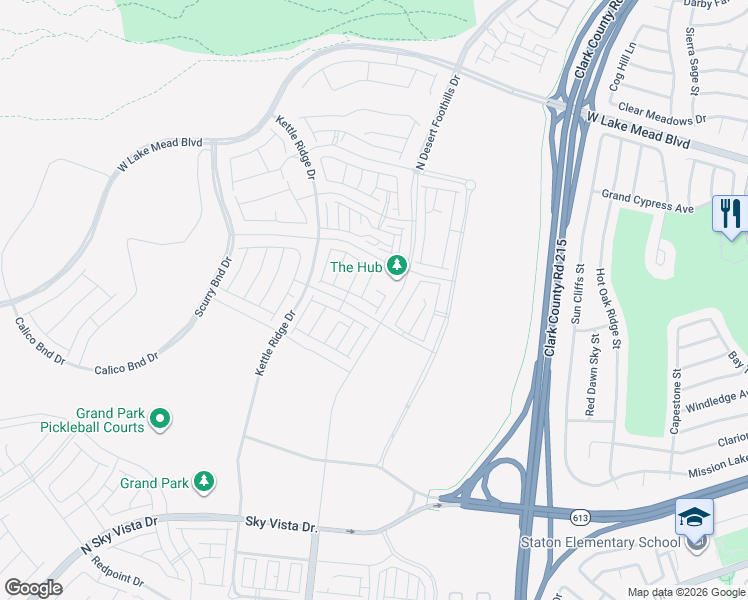 map of restaurants, bars, coffee shops, grocery stores, and more near 11522 Hillrise Avenue in Las Vegas