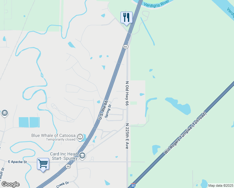 map of restaurants, bars, coffee shops, grocery stores, and more near 950 Clearwater Circle in Catoosa