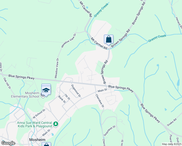 map of restaurants, bars, coffee shops, grocery stores, and more near 140 Greenbriar Drive in Mosheim
