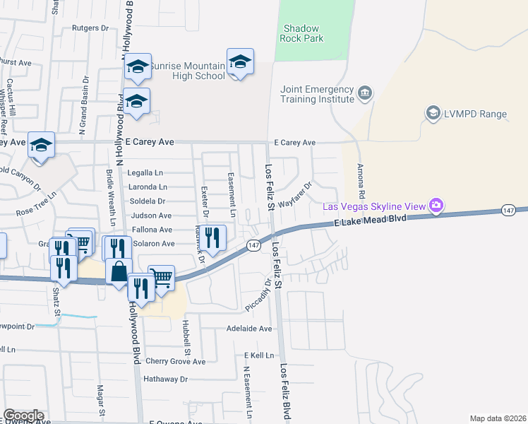 map of restaurants, bars, coffee shops, grocery stores, and more near 7072 Burcot Avenue in Las Vegas
