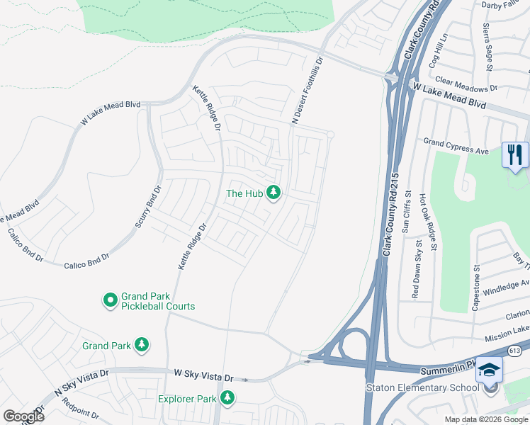 map of restaurants, bars, coffee shops, grocery stores, and more near Unnamed Road in Las Vegas