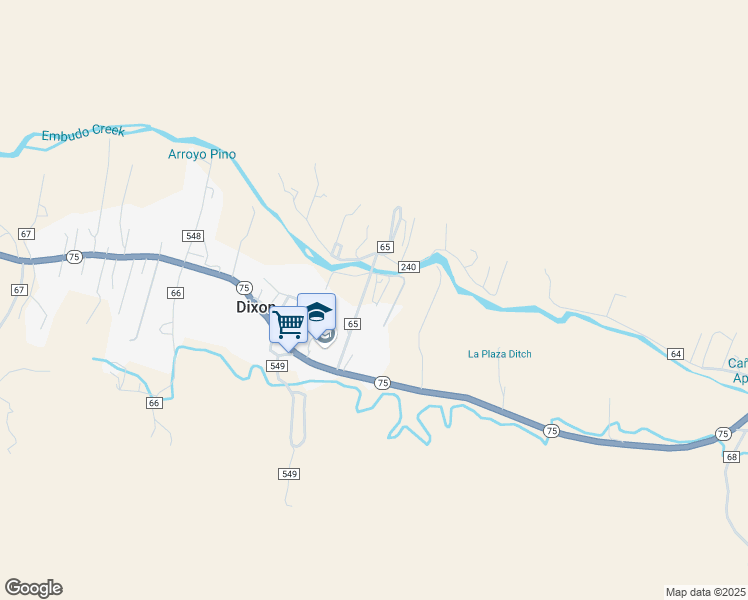 map of restaurants, bars, coffee shops, grocery stores, and more near 55 County Road 65 in Dixon
