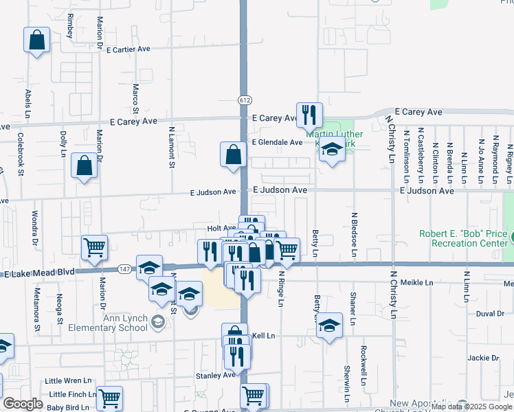 map of restaurants, bars, coffee shops, grocery stores, and more near 5133 Bellaria Place in Las Vegas