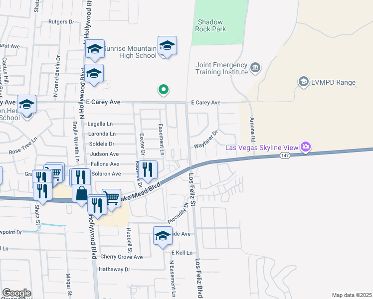 map of restaurants, bars, coffee shops, grocery stores, and more near 7086 Burcot Avenue in Las Vegas