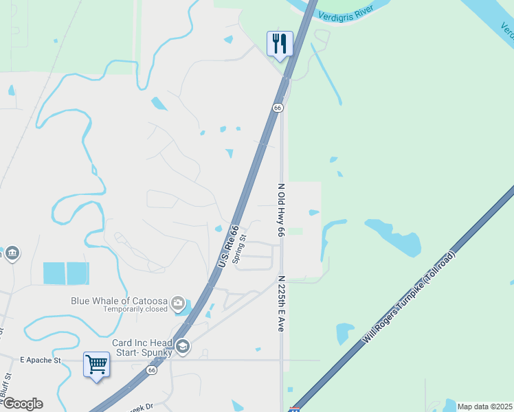 map of restaurants, bars, coffee shops, grocery stores, and more near 919 Clearwater Circle in Catoosa