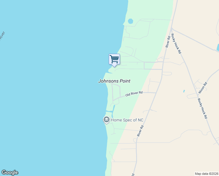 map of restaurants, bars, coffee shops, grocery stores, and more near 955 Old Ferry Road in Edenton