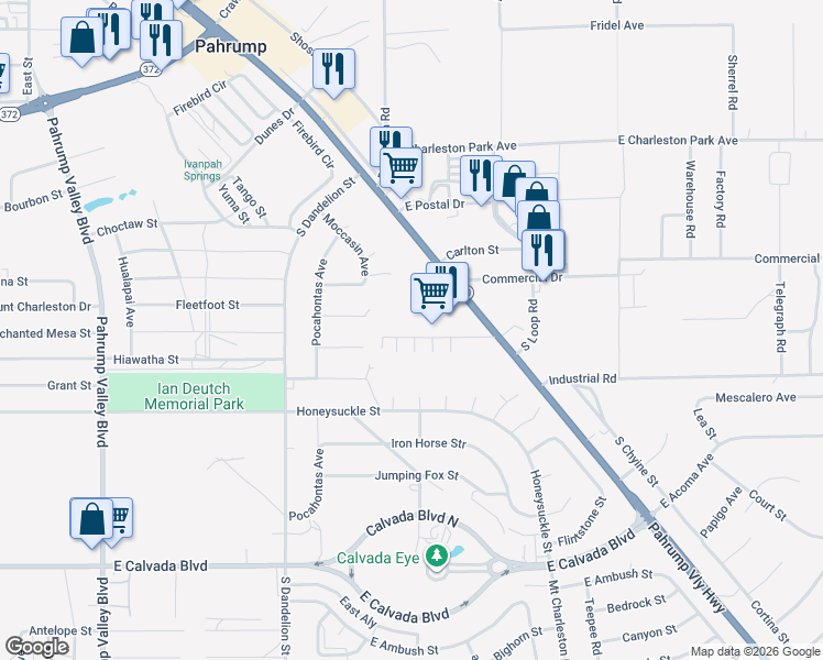 map of restaurants, bars, coffee shops, grocery stores, and more near 2070 Nevada West Boulevard in Pahrump