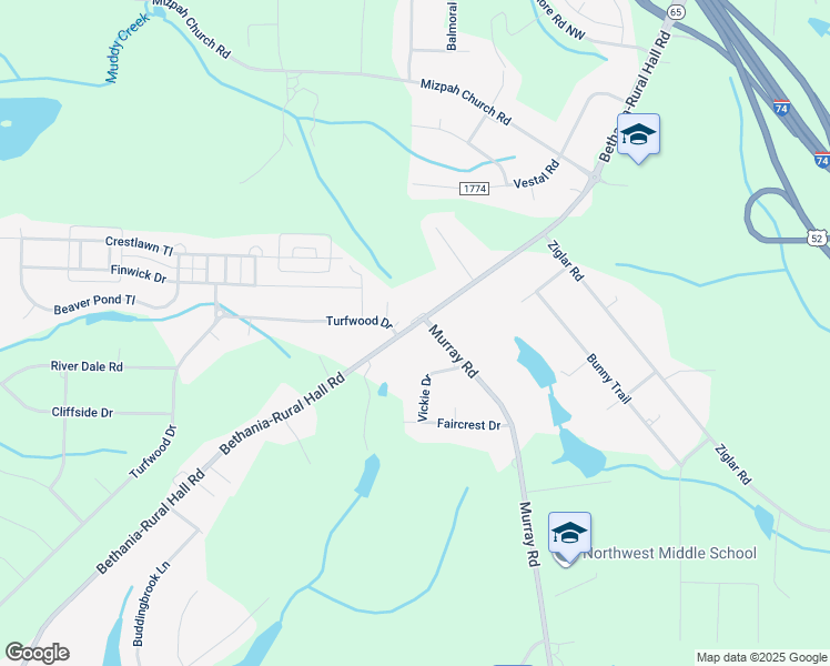 map of restaurants, bars, coffee shops, grocery stores, and more near 1403 Bethania-Rural Hall Road in Winston-Salem