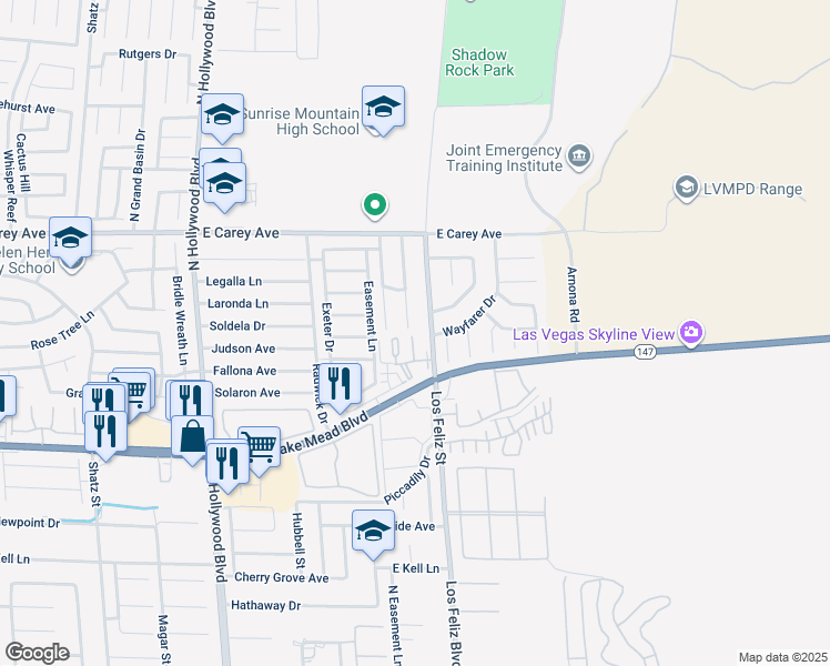 map of restaurants, bars, coffee shops, grocery stores, and more near 7072 Burcot Avenue in Las Vegas