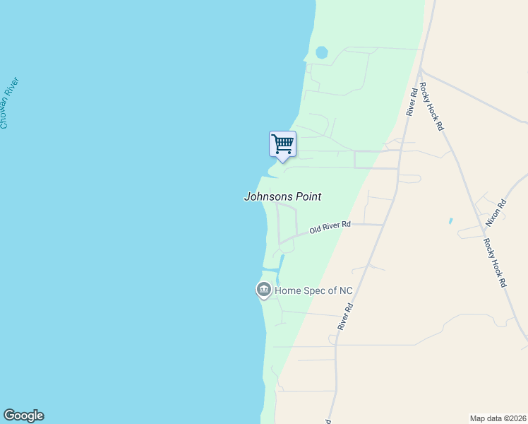 map of restaurants, bars, coffee shops, grocery stores, and more near 955 Old Ferry Road in Edenton