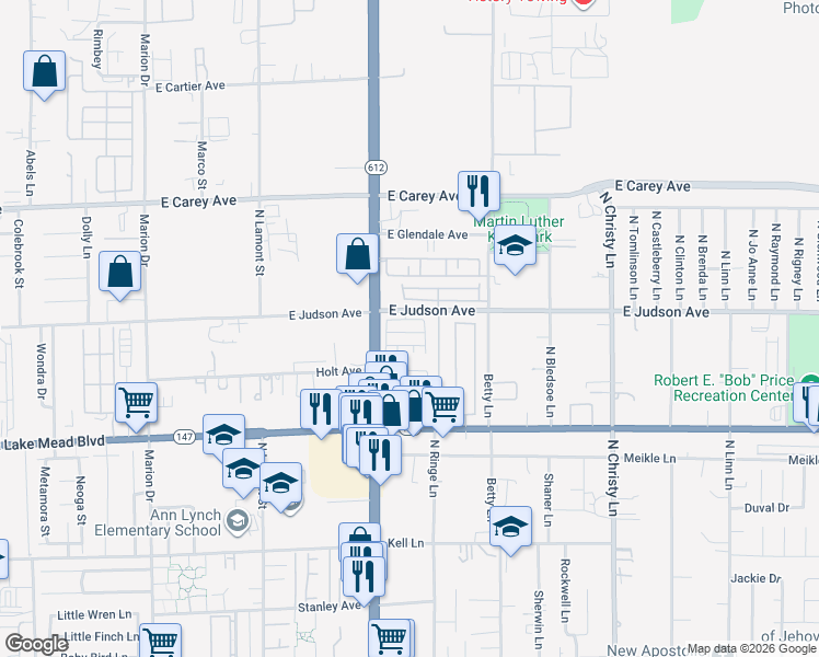 map of restaurants, bars, coffee shops, grocery stores, and more near 5164 Bellaria Place in Las Vegas