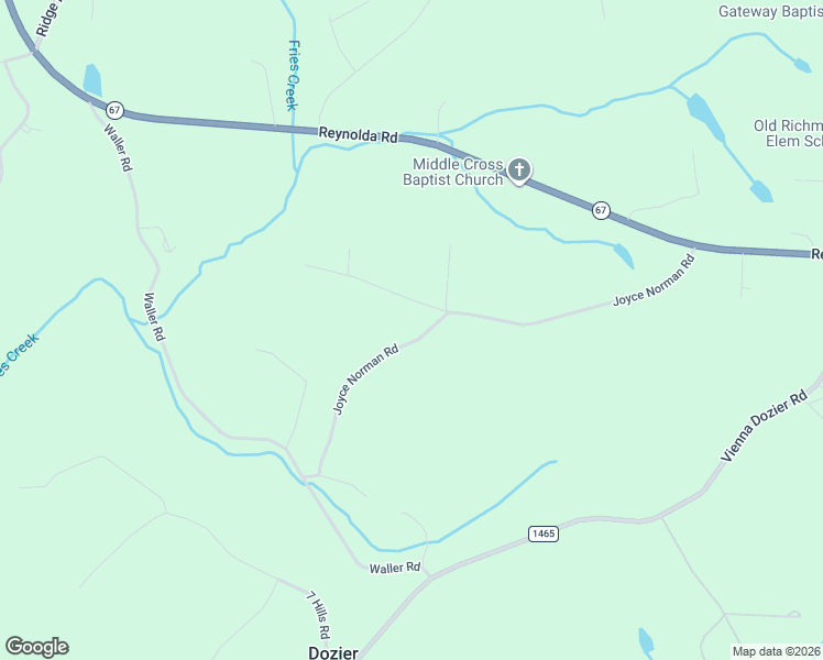 map of restaurants, bars, coffee shops, grocery stores, and more near 5881 Joyce Norman Road in Pfafftown