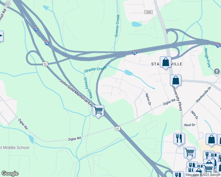 map of restaurants, bars, coffee shops, grocery stores, and more near 6000 Summer Trace Lane in Winston-Salem