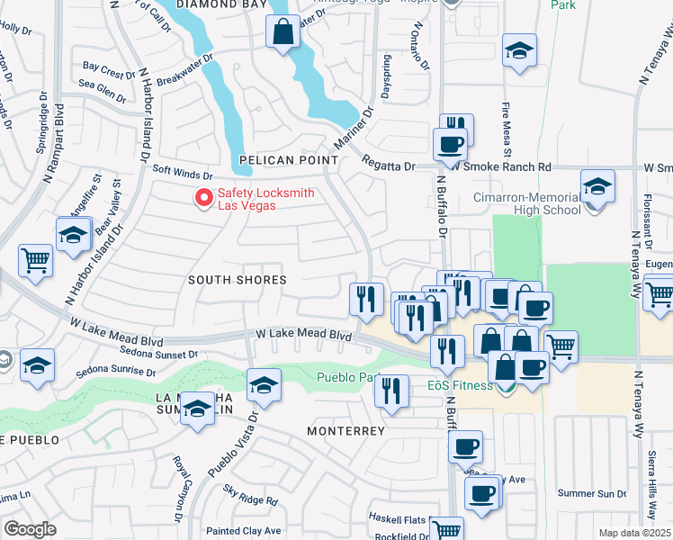 map of restaurants, bars, coffee shops, grocery stores, and more near in Las Vegas