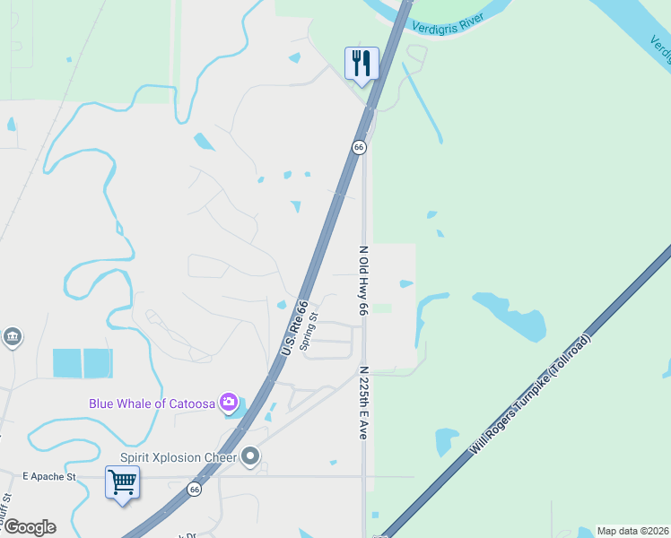 map of restaurants, bars, coffee shops, grocery stores, and more near 951 Clearwater Circle in Catoosa