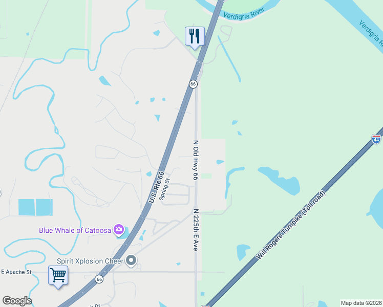 map of restaurants, bars, coffee shops, grocery stores, and more near 997 Clearwater Circle in Catoosa