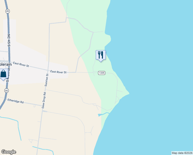 map of restaurants, bars, coffee shops, grocery stores, and more near 130 River Road in Colerain