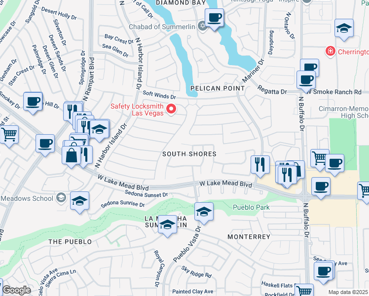 map of restaurants, bars, coffee shops, grocery stores, and more near 8113 Blue Cascade Avenue in Las Vegas