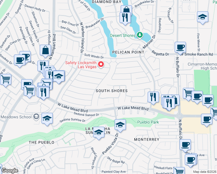 map of restaurants, bars, coffee shops, grocery stores, and more near 8113 Blue Cascade Avenue in Las Vegas