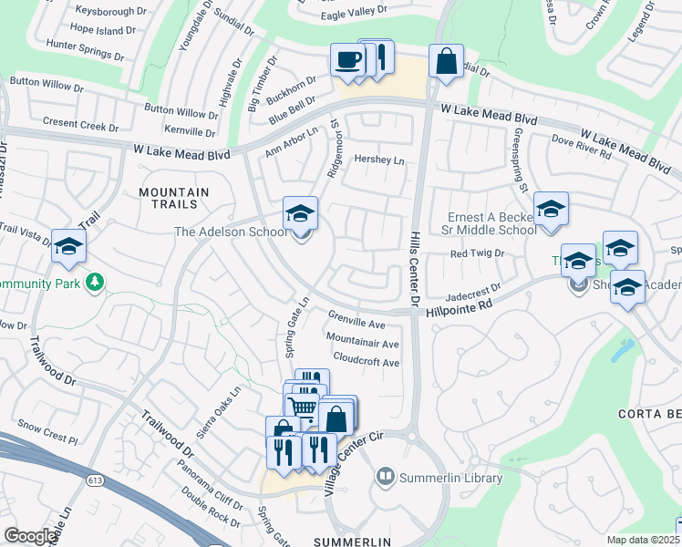 map of restaurants, bars, coffee shops, grocery stores, and more near 2128 Desert Pines Street in Las Vegas