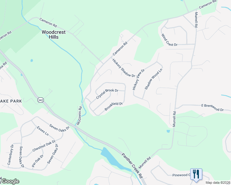 map of restaurants, bars, coffee shops, grocery stores, and more near 1475 Shady Creek Ct in Morristown